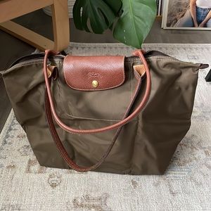 Longchamp Le pliage tote bag large, olive green